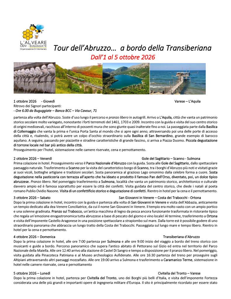TOUR DELL'ABRUZZO ..... A BORDO DELLA TRANSIBERIANA